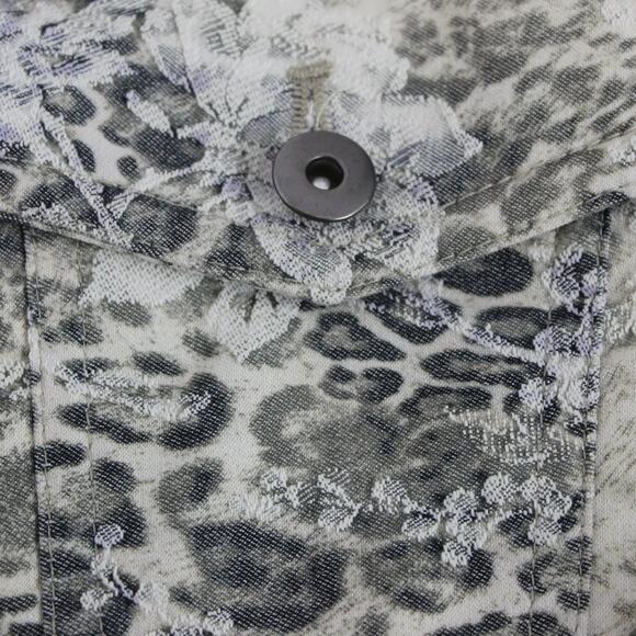 E39 by Eric Women's Jacket Animal Print Floral Gray Stretch Jacket Size 4 - Picture 10 of 11